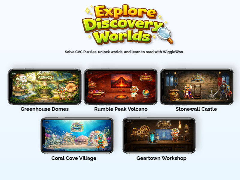 WiggleWoo discovery worlds screenshots